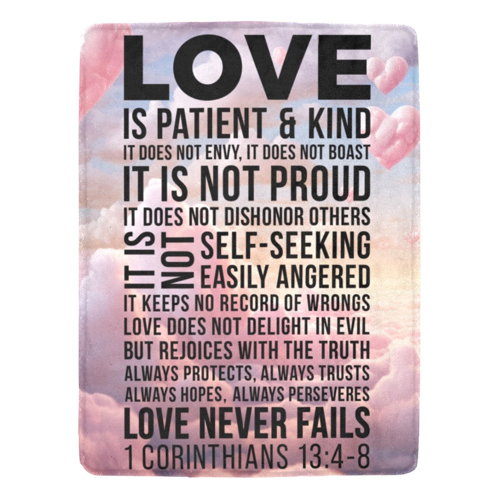 Love Never Fails Blanket | 1 Corinthians 13:4–8