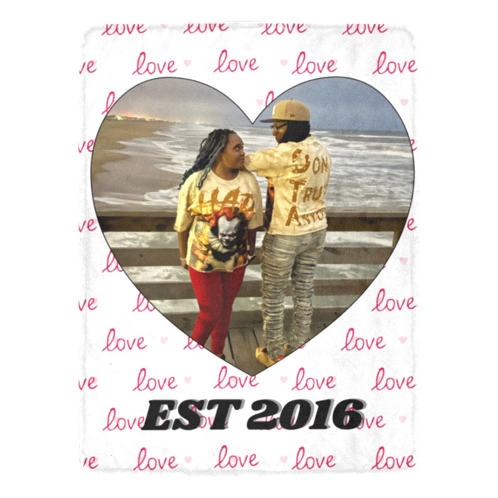 Personalized Valentine’s Day Photo Blanket | Custom Couple or Self-Love Blanket