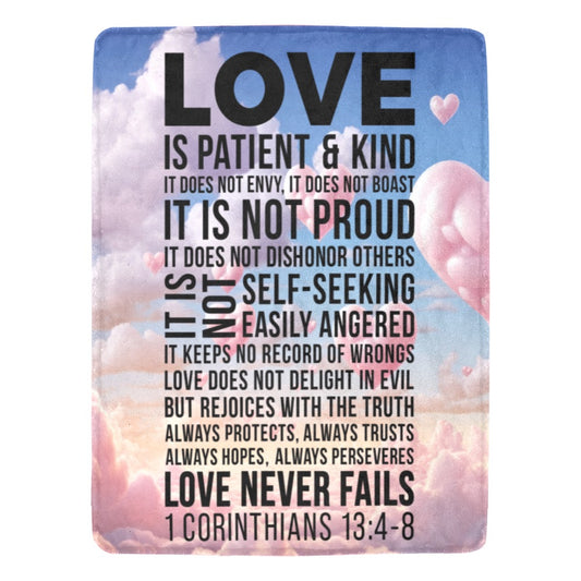 Love Never Fails Blanket | 1 Corinthians 13:4–8