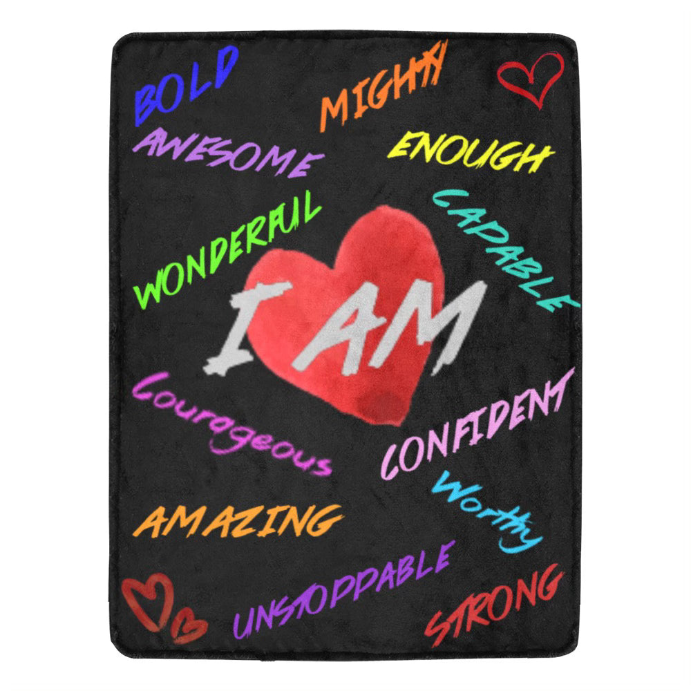“I AM” Affirmation Blanket - Speak Life, Stay Warm 60x 80 Ultra Soft Fleece Throw
