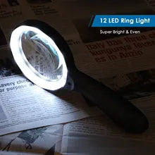 Load image into Gallery viewer, Lighted Magnifying Glass 10X Handheld Magnifying Glass With 12 Led Lights

