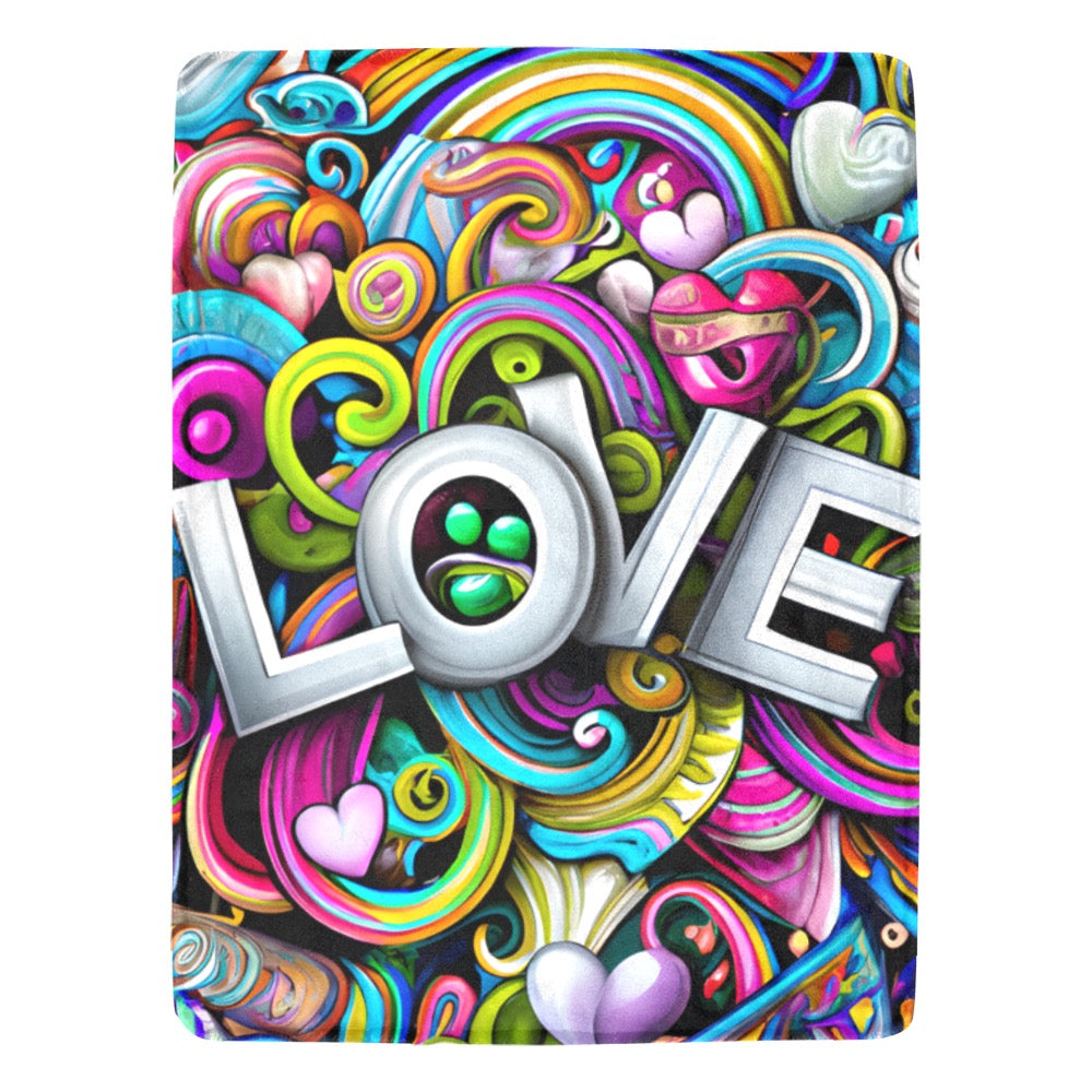 Speak Love, Live Loud Blanket 60x 80 Ultra Soft Fleece Throw