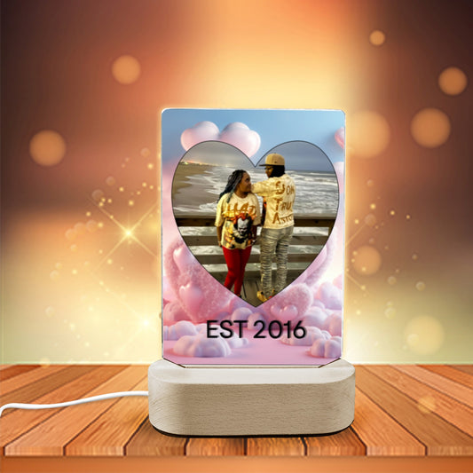 Personalized Valentine’s Day Photo Glow Light | Custom Couple or Self-Love LED Lamp