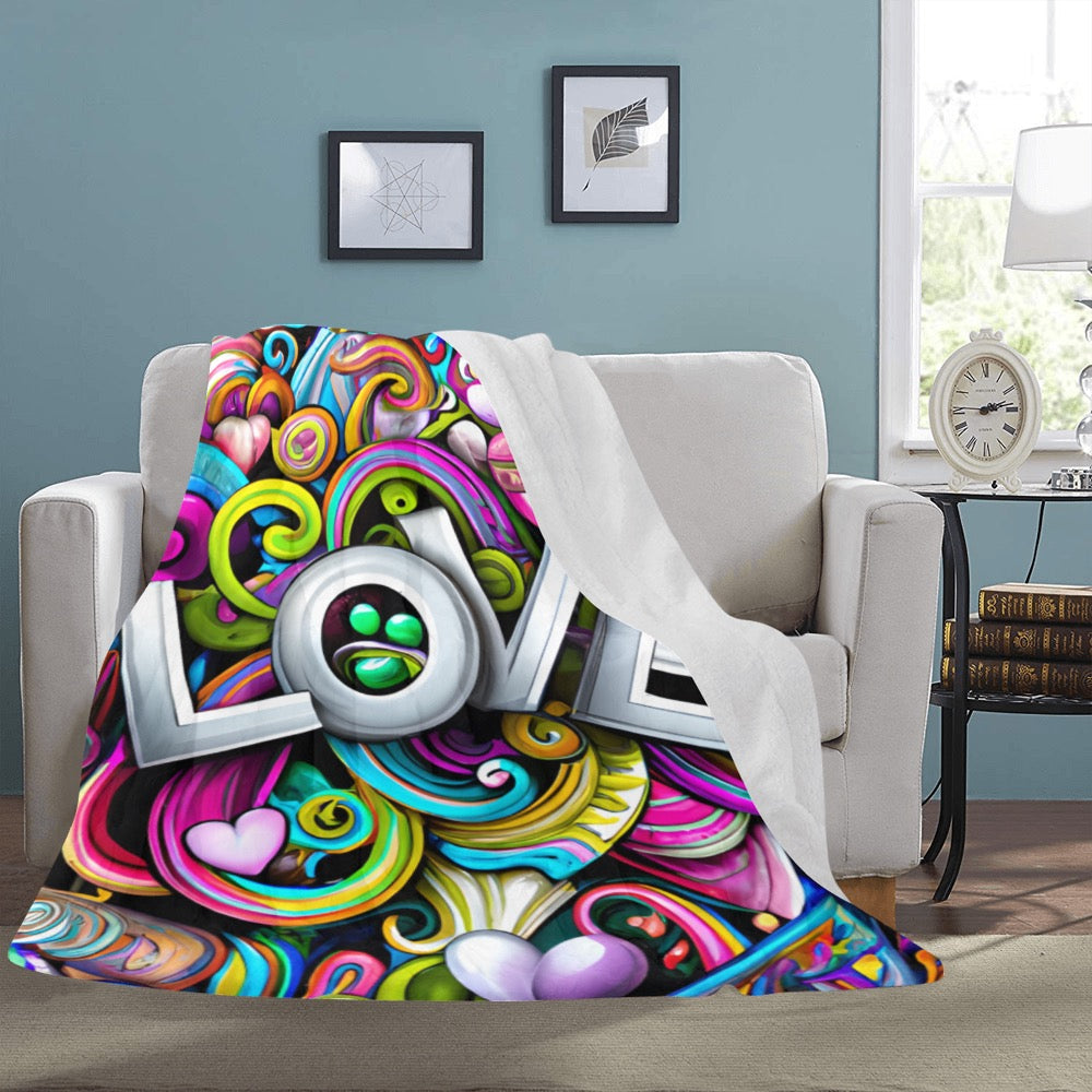 Speak Love, Live Loud Blanket 60x 80 Ultra Soft Fleece Throw