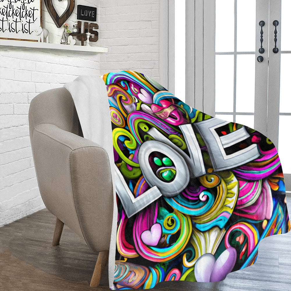 Speak Love, Live Loud Blanket 60x 80 Ultra Soft Fleece Throw